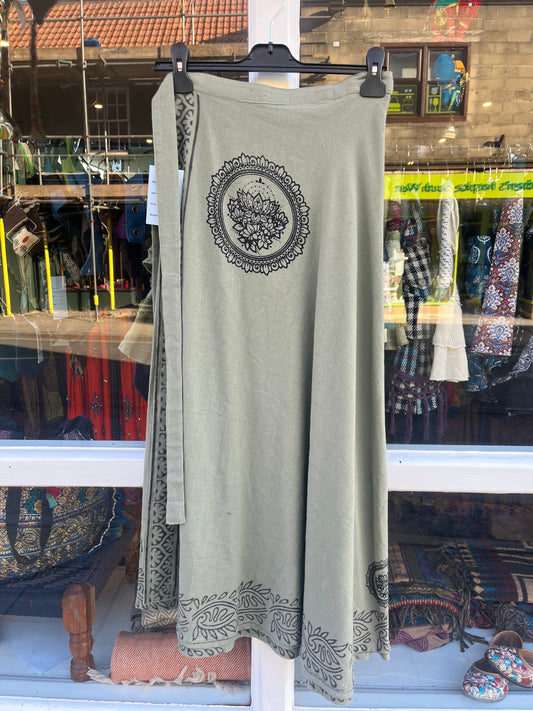 Sage Hemp Wrap Skirt