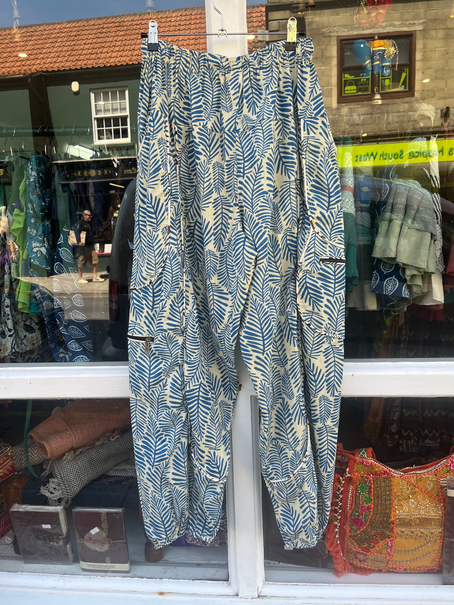 Palm Blue Harem Pants