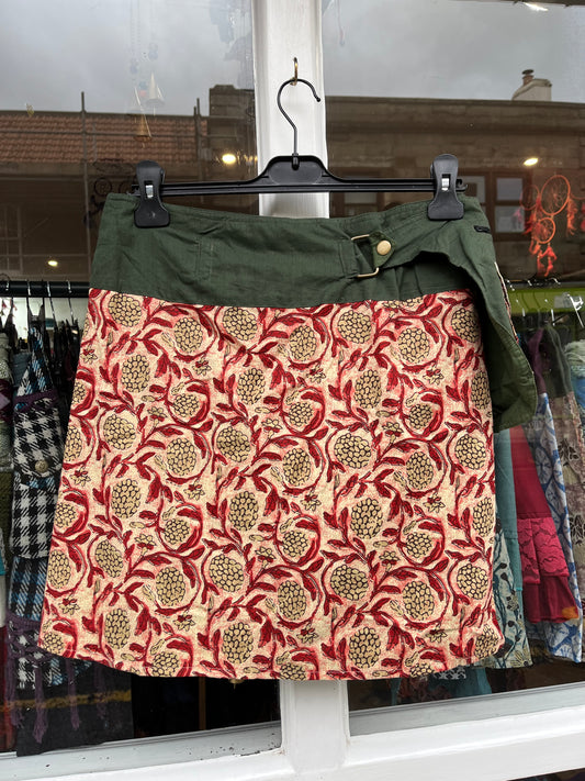 Ruby Block Print Mini Skirt