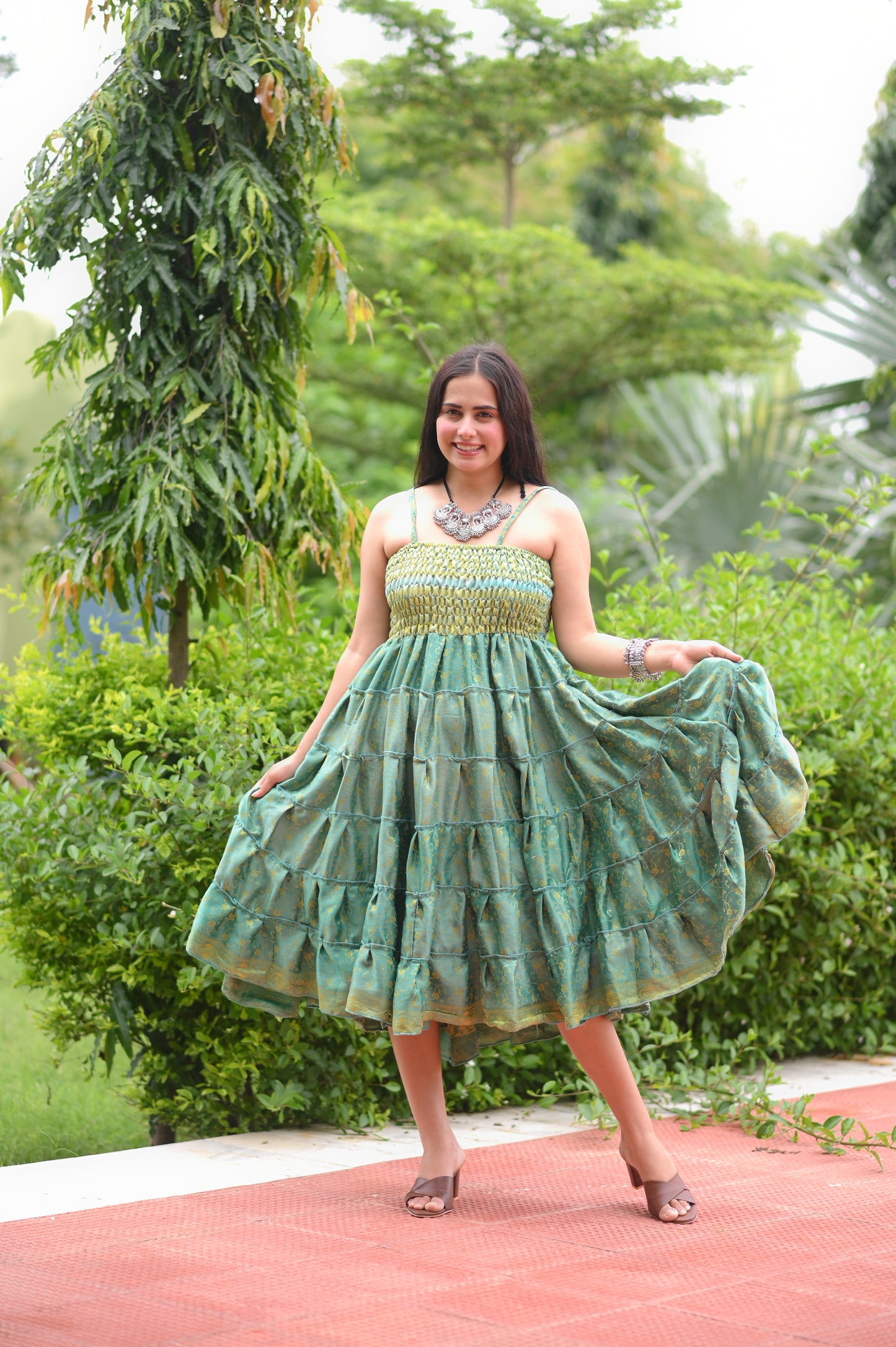 Boho Green Sundress