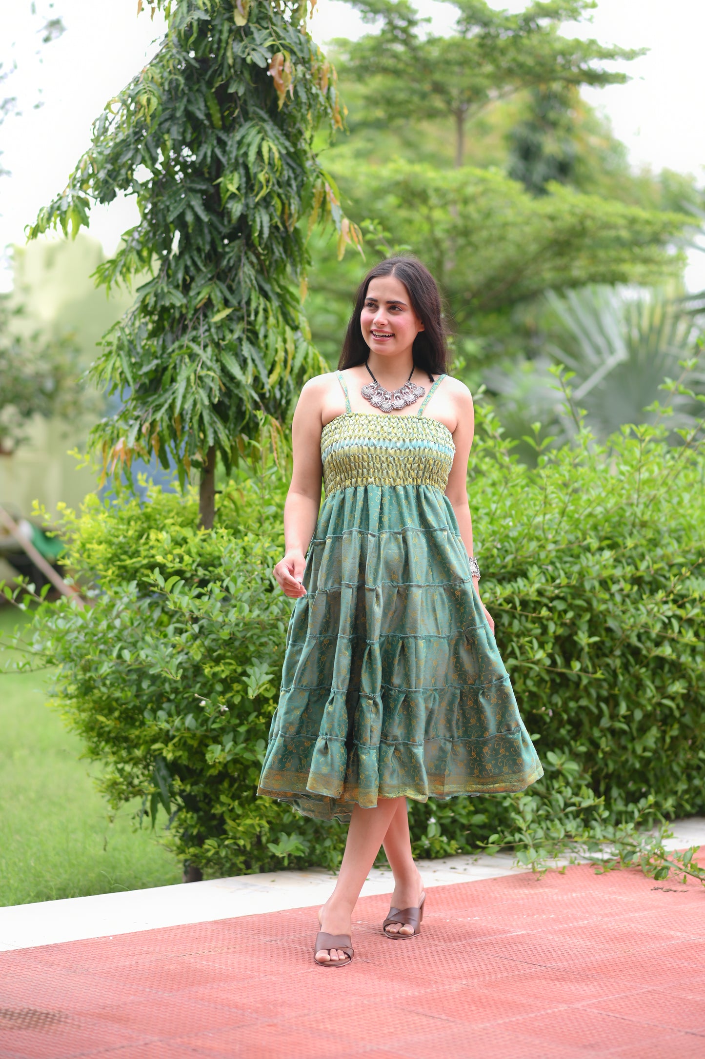 Boho Green Sundress