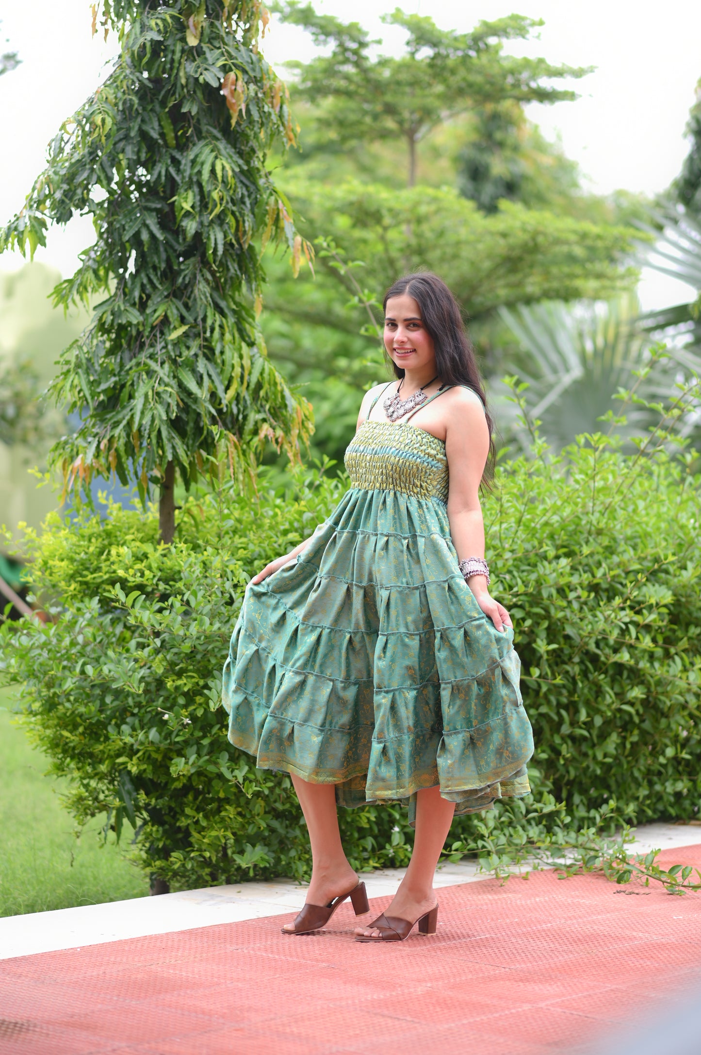 Boho Green Sundress