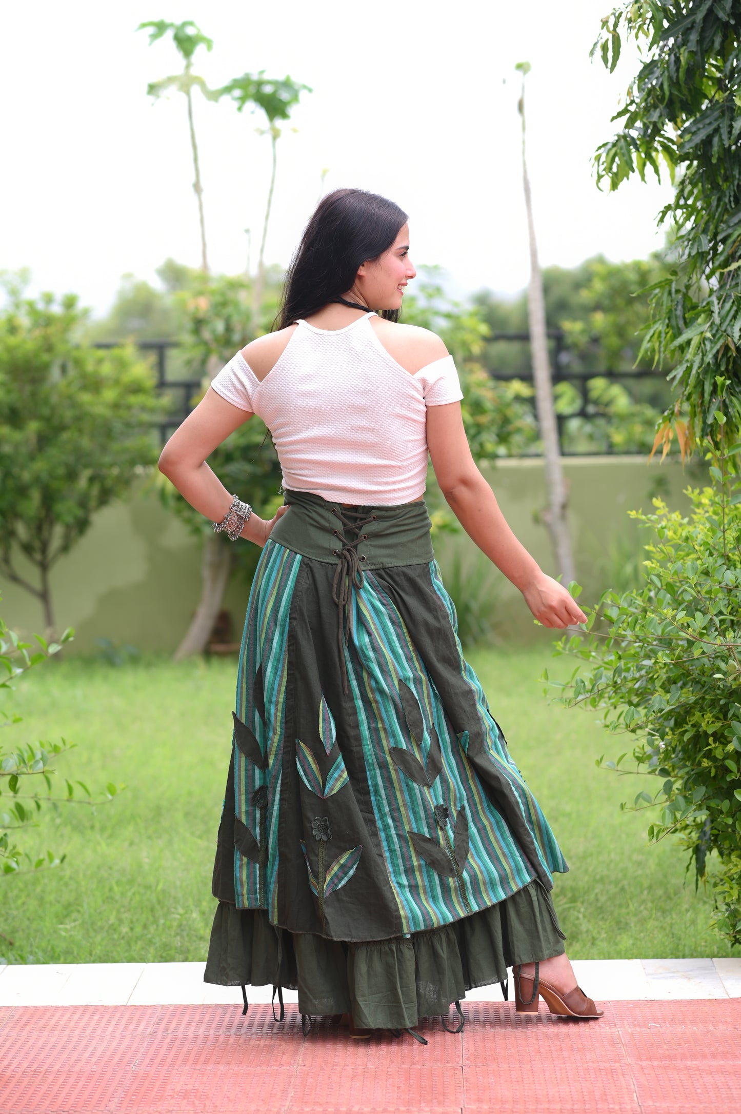 Boho Olive Green Skirt
