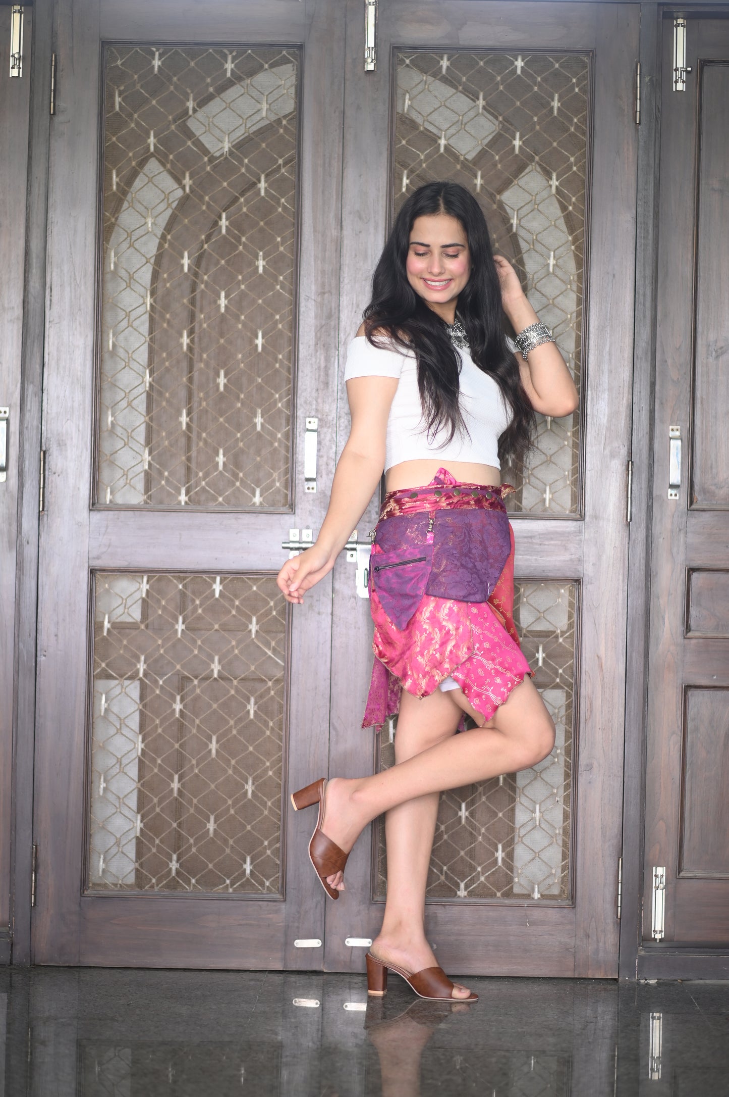 Boho Patchwork Mini Skirt