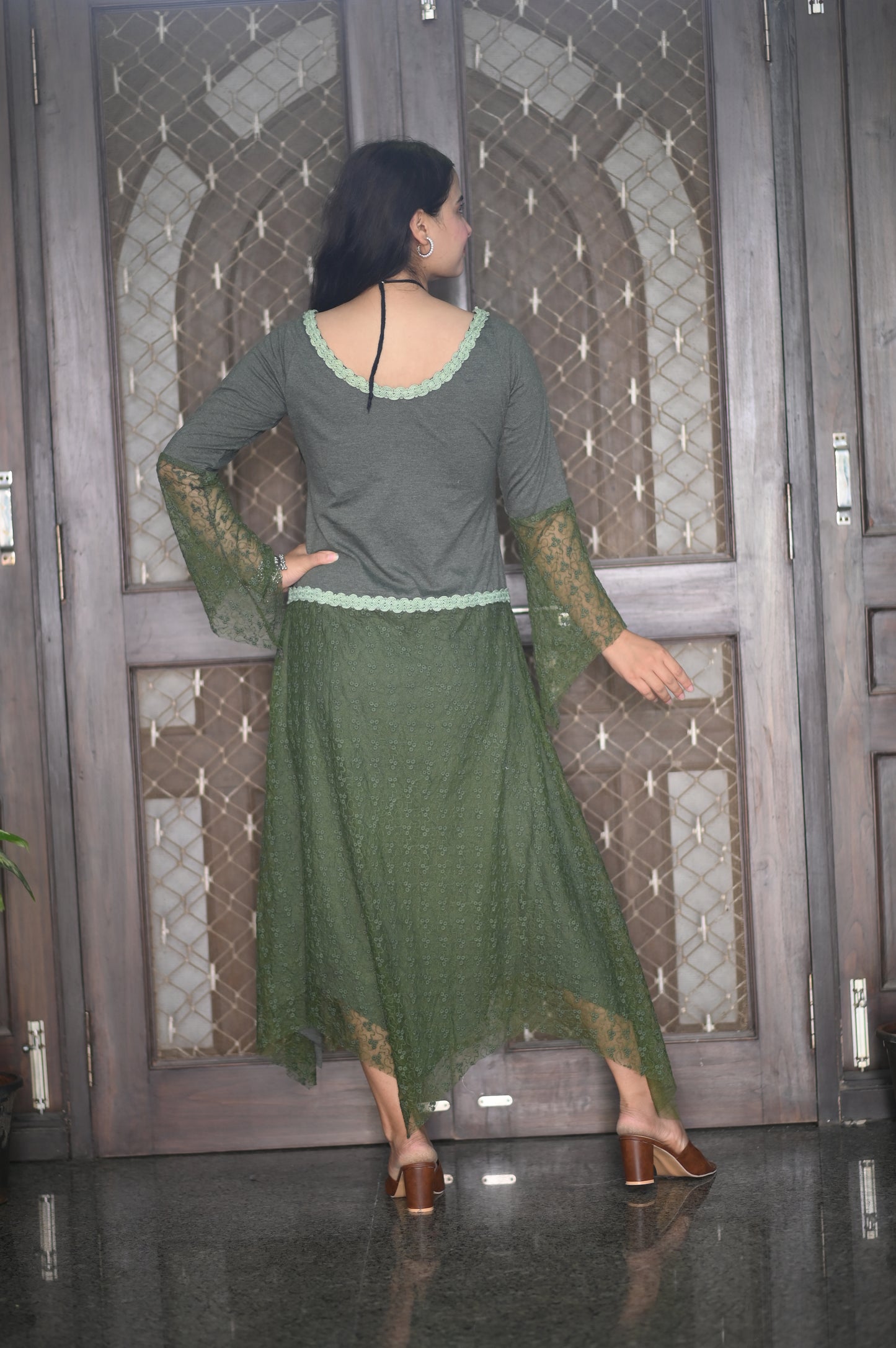 Bohemian Green Lace Dress