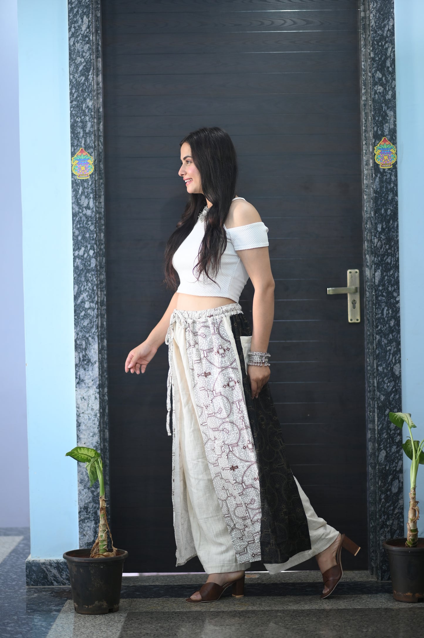Cream Boho Pants