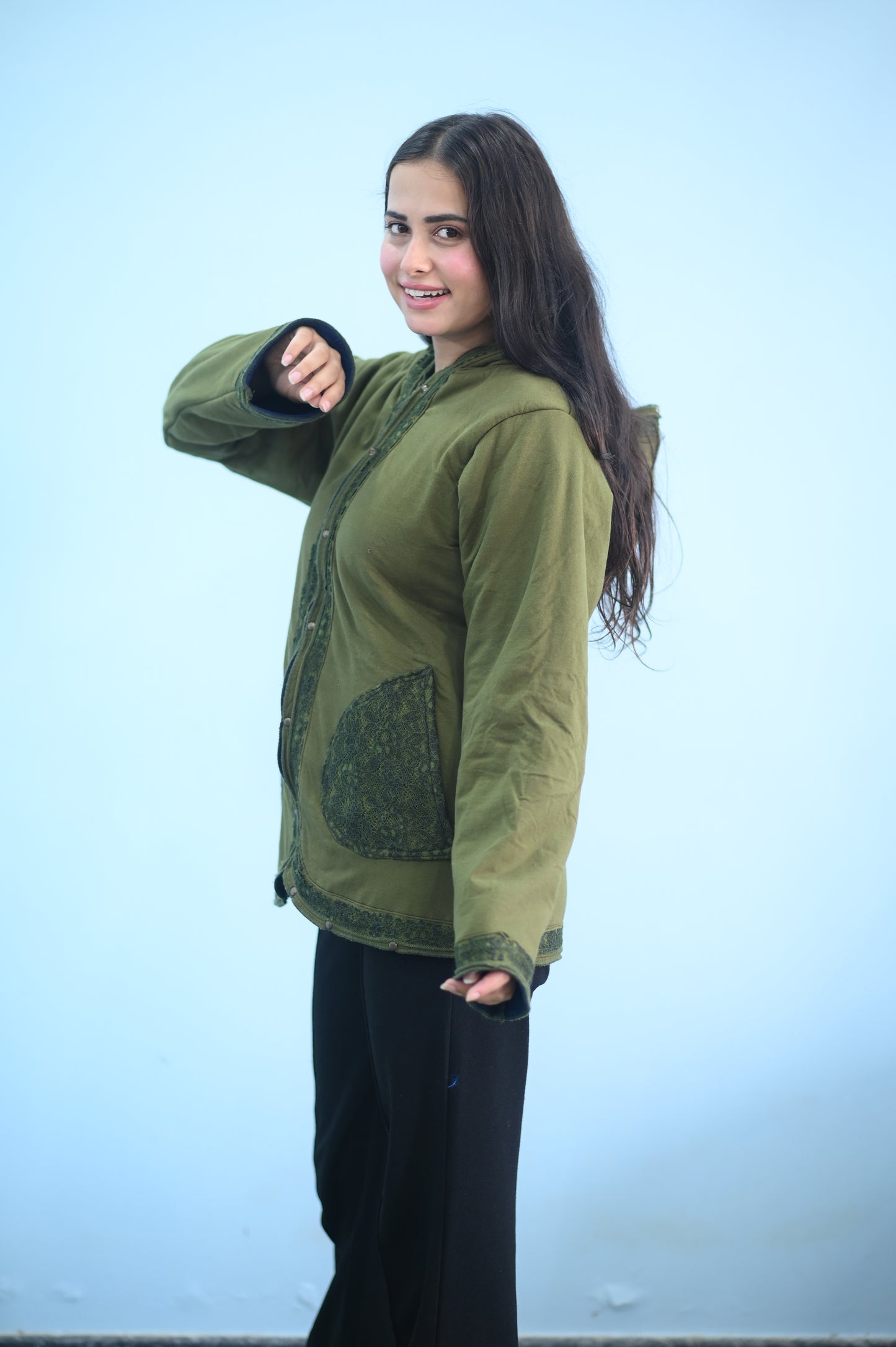 Olive Green Hoodie Jacket