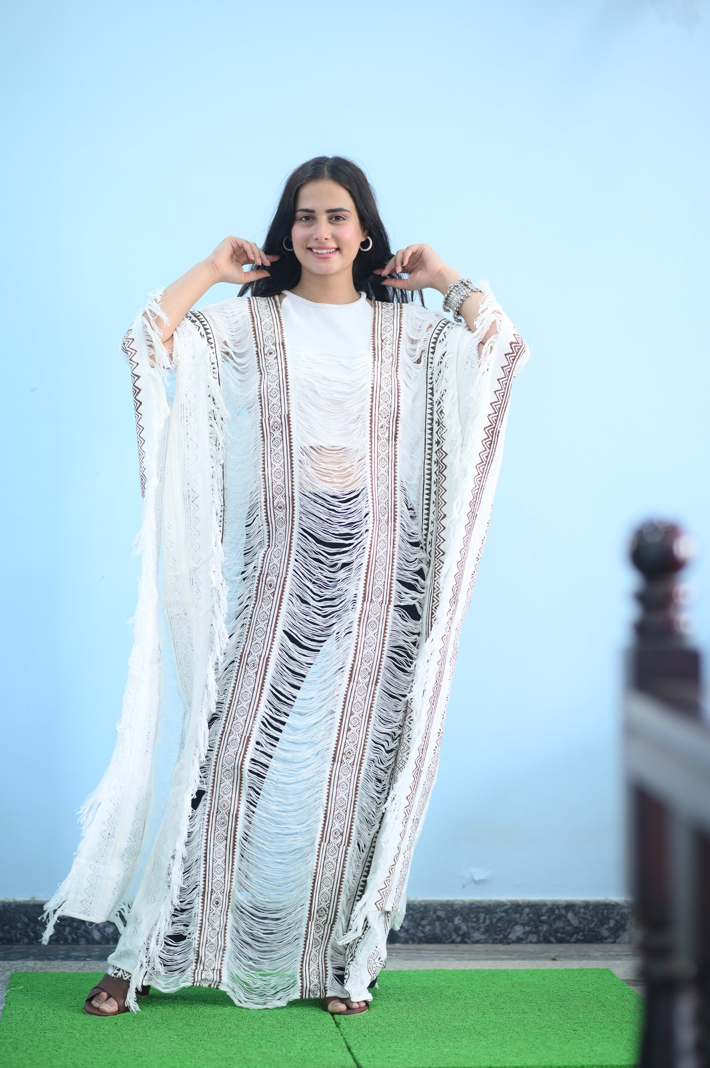 White Longline Shrug