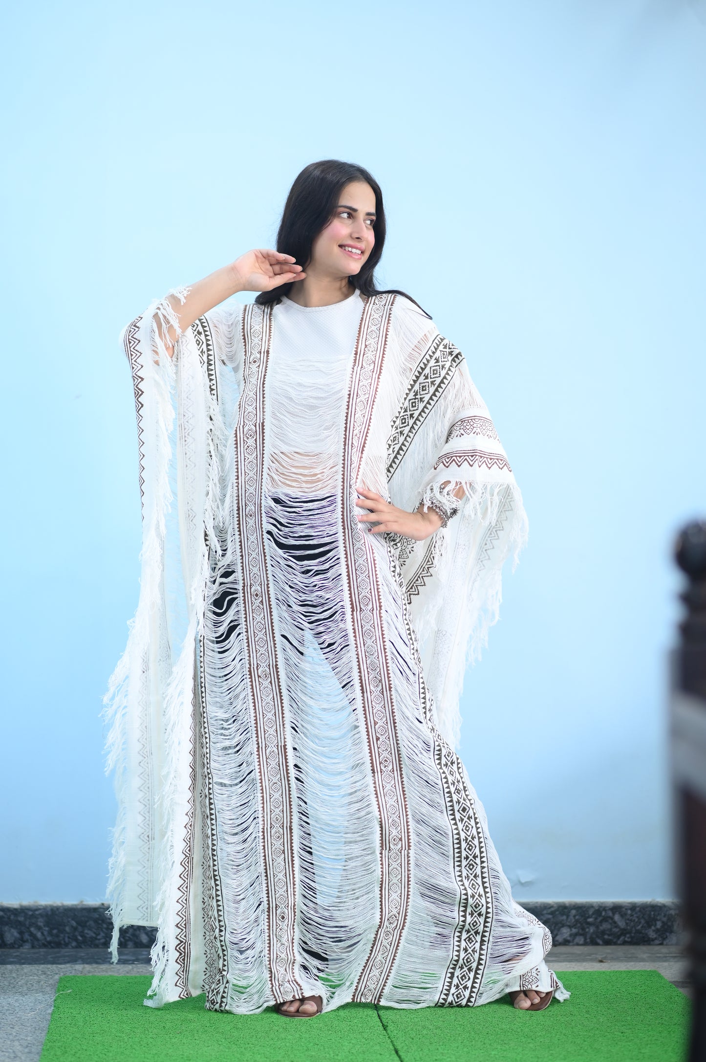 White Longline Shrug