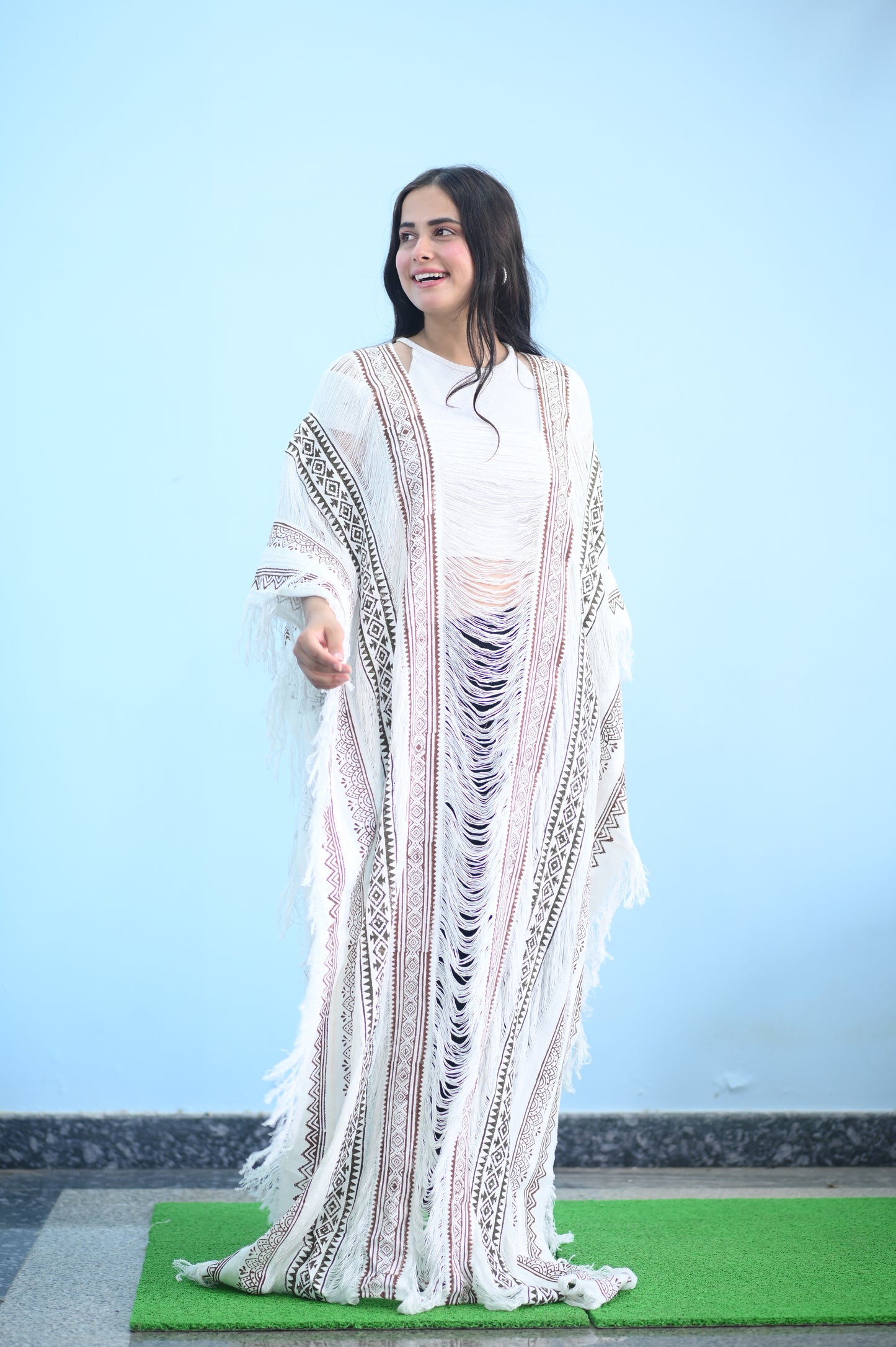 White Longline Shrug