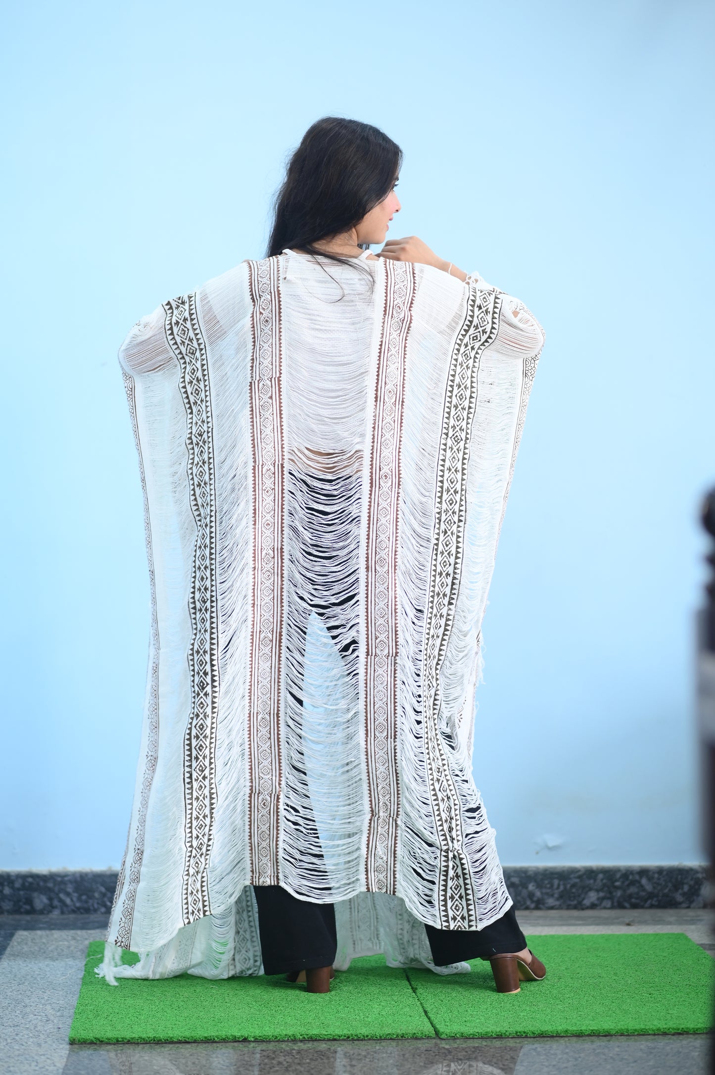 White Longline Shrug