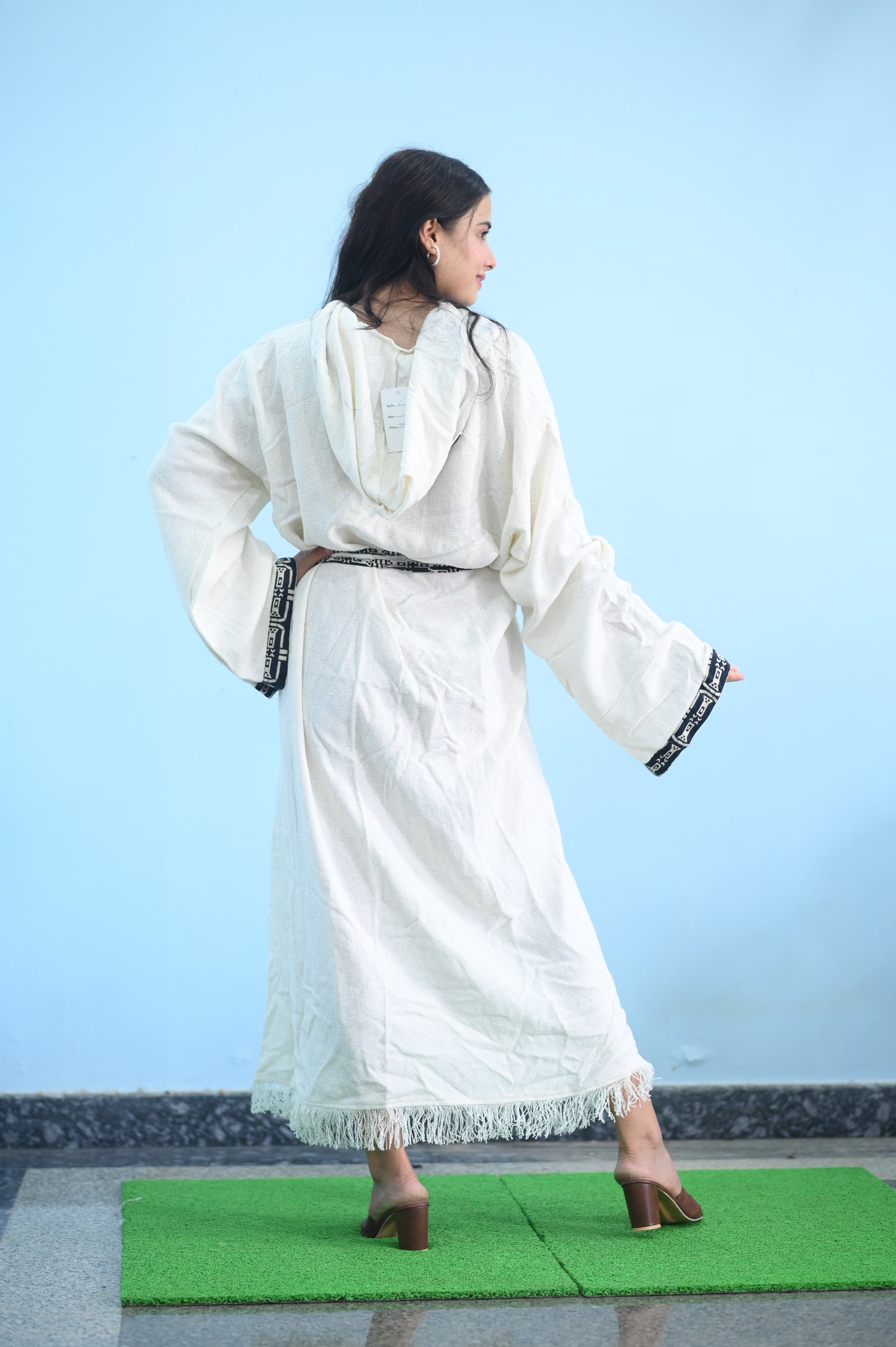 Boho White Kimono Maxi Dress