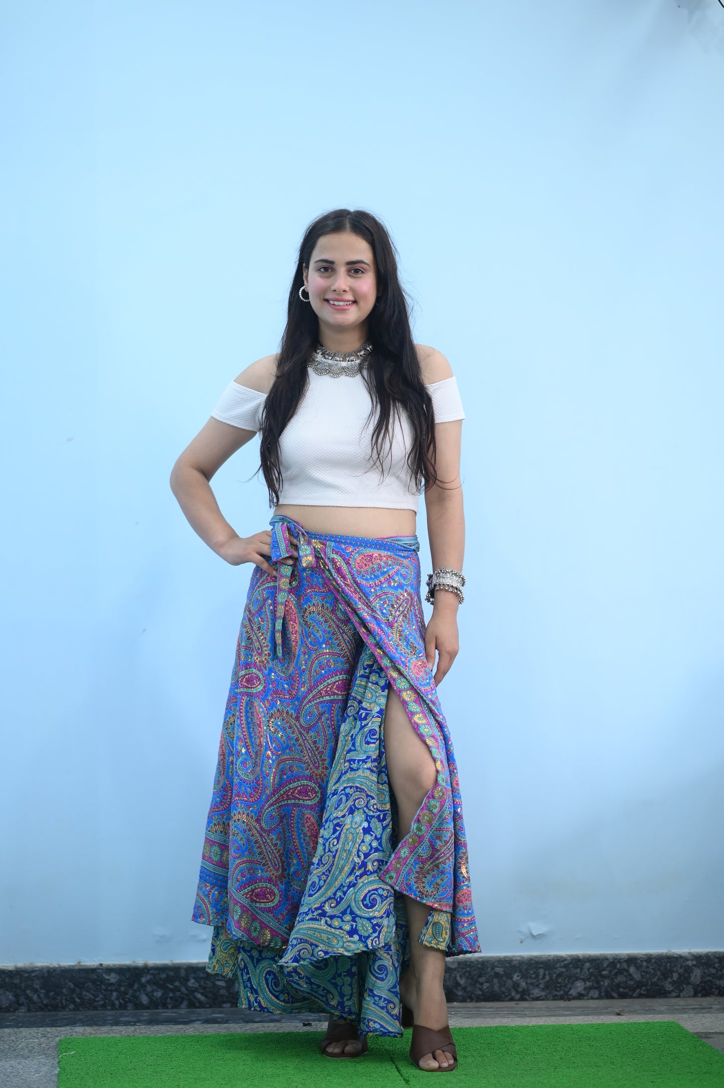 Multicolor Wrap Skirt
