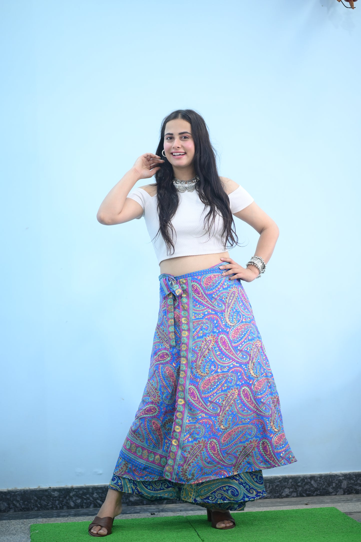 Multicolor Wrap Skirt