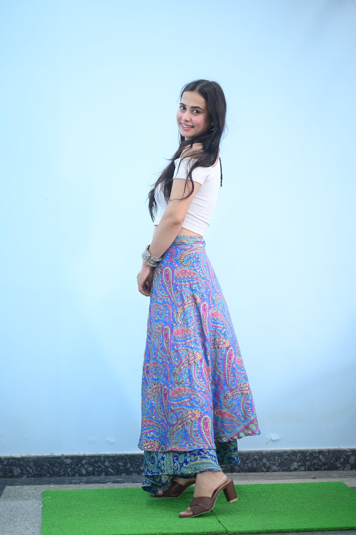 Multicolor Wrap Skirt