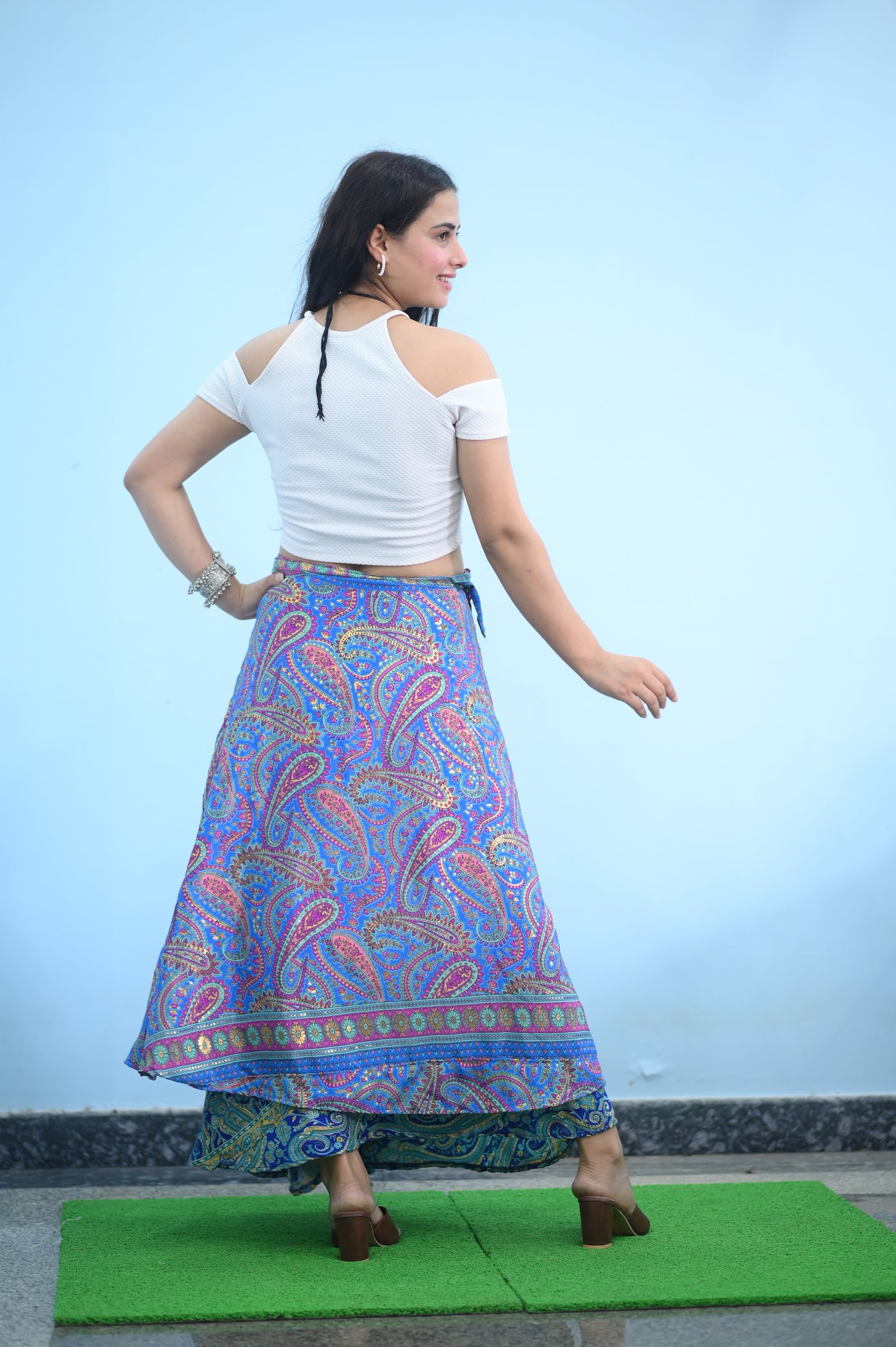 Multicolor Wrap Skirt