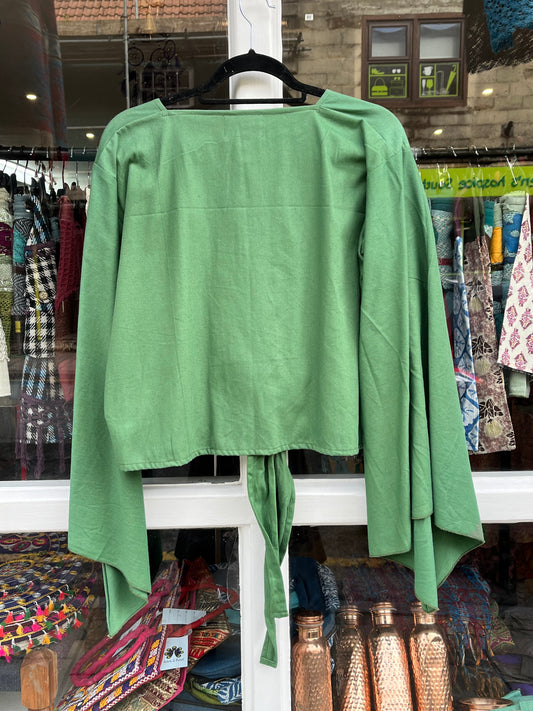 Gaia Cotton Wrap Top