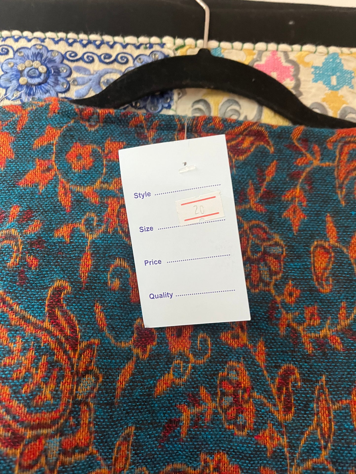 Teal & Rust Paisley Tie-Front / Wrap Top 🧡