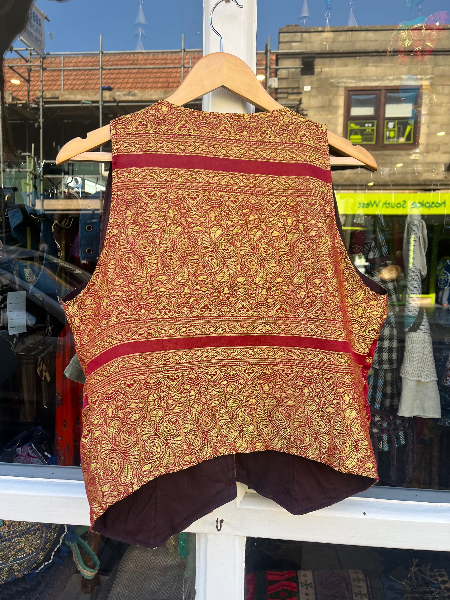 Fire OOAK Sari Waistcoat