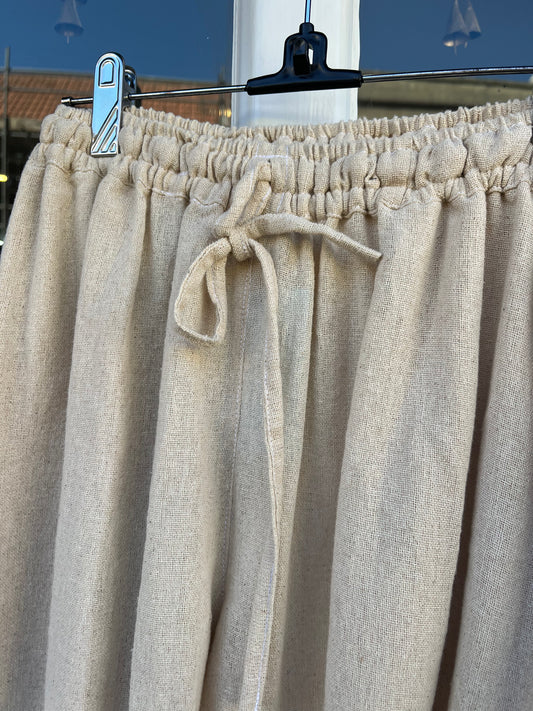 Natural Straight Leg Cotton Trousers