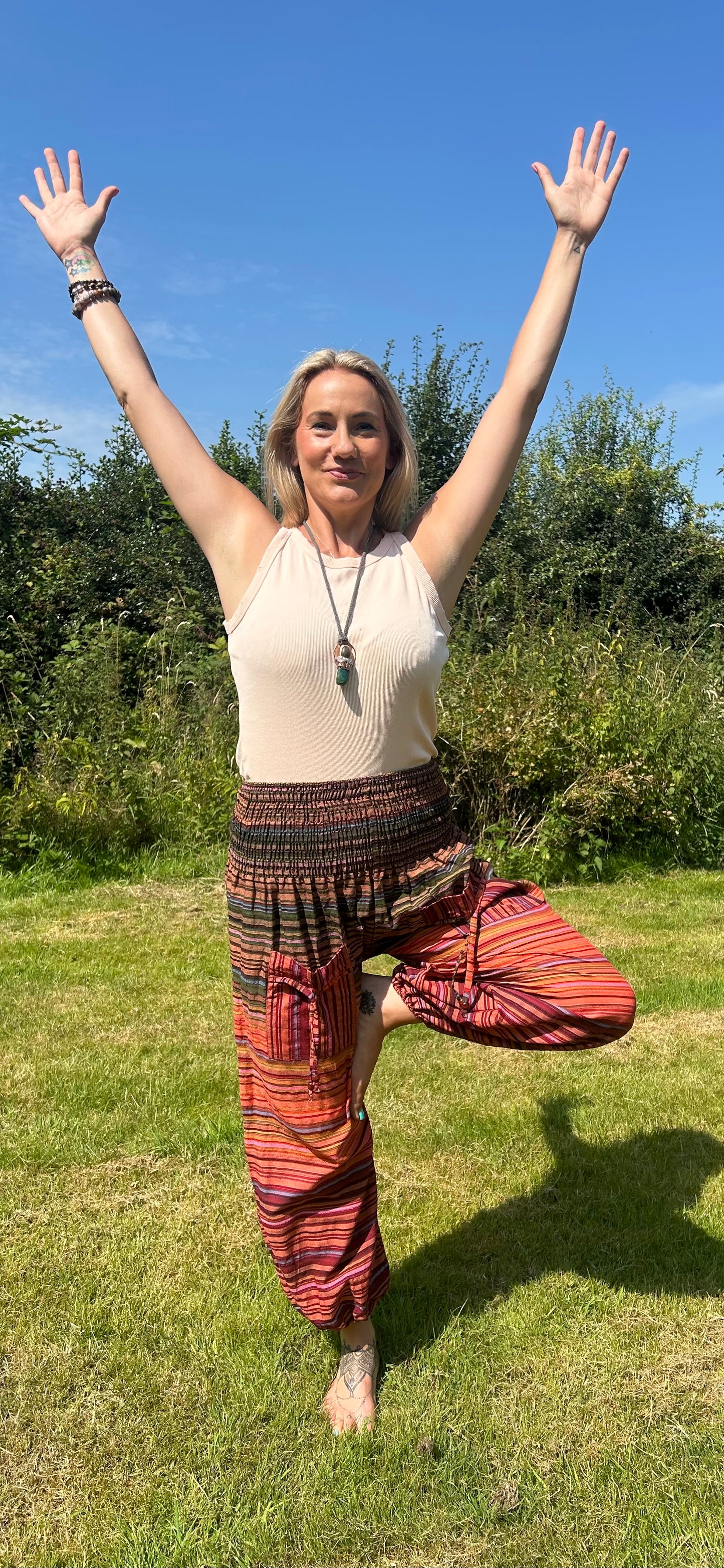 Harem Cotton Stripe Pants