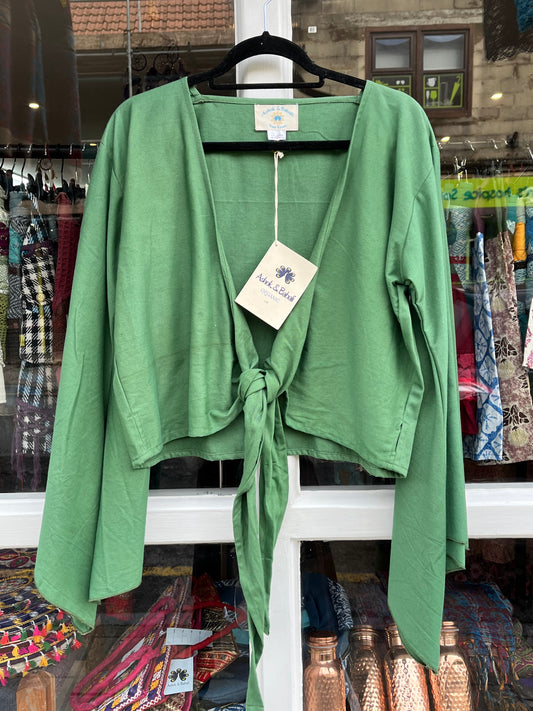 Gaia Cotton Wrap Top