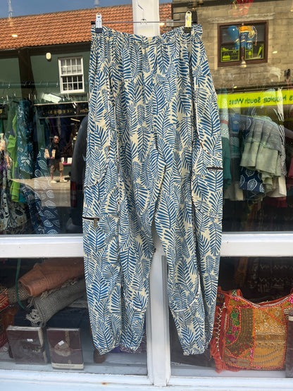 Palm Blue Harem Pants