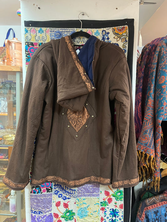 Brown Lace Fairy Fleece Lined Jacket 🧚🏽‍♀️