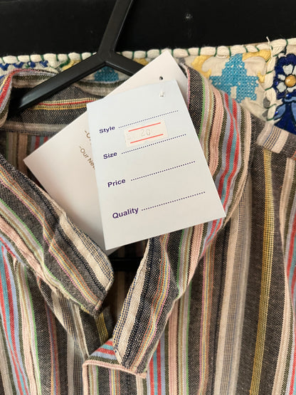 Neutral Tones - Stripe Cotton Men’s Kurta-Style Top