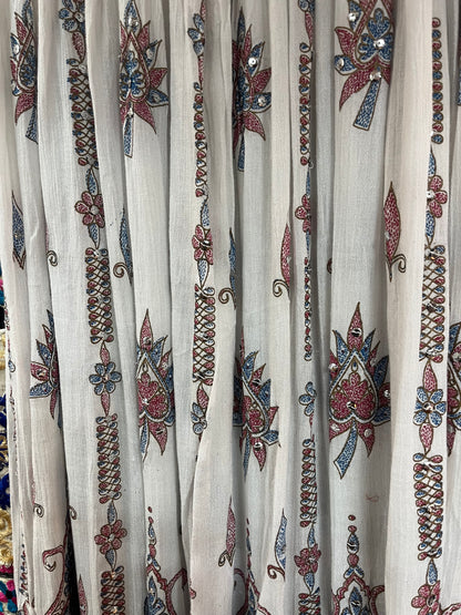 White Embroidered Indian Maxi Skirt ✨