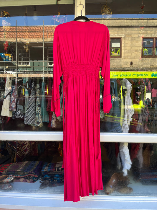 Raspberry Maid Marion Maxi Dress