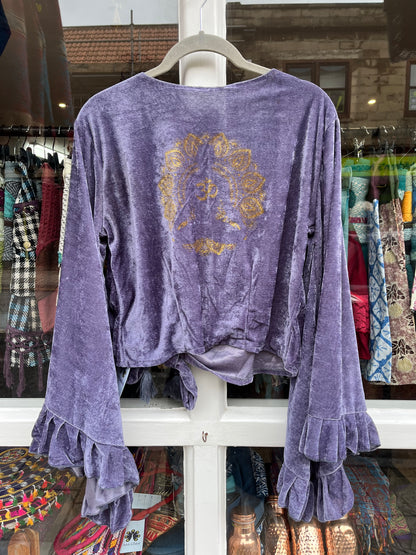 Om Motif - Velvet Wrap Top