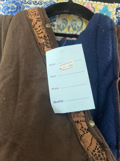 Brown Lace Fairy Fleece Lined Jacket 🧚🏽‍♀️