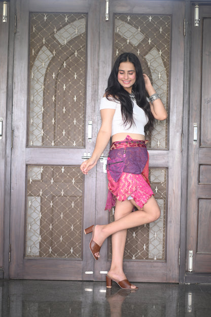 Boho Patchwork Mini Skirt