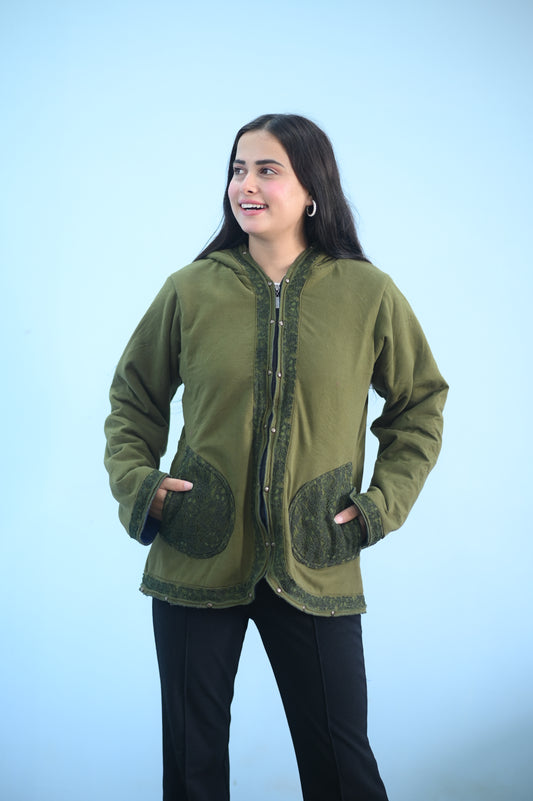 Olive Green Hoodie Jacket