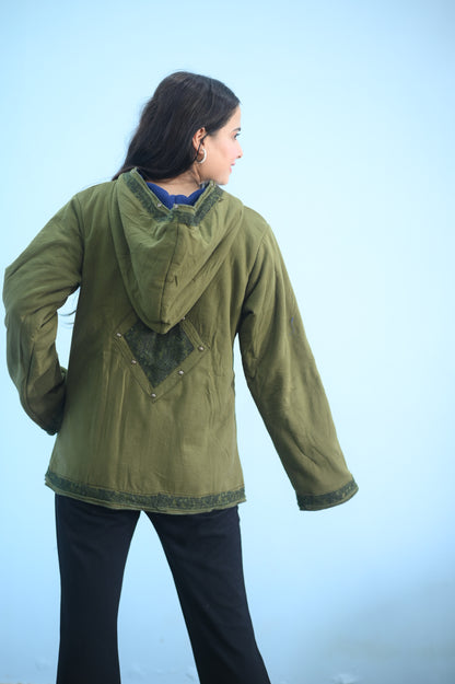 Olive Green Hoodie Jacket