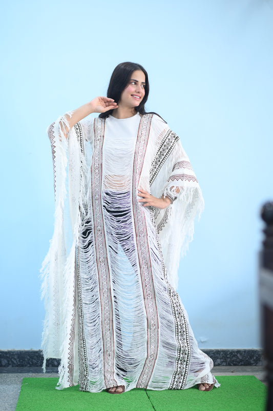 White Longline Shrug