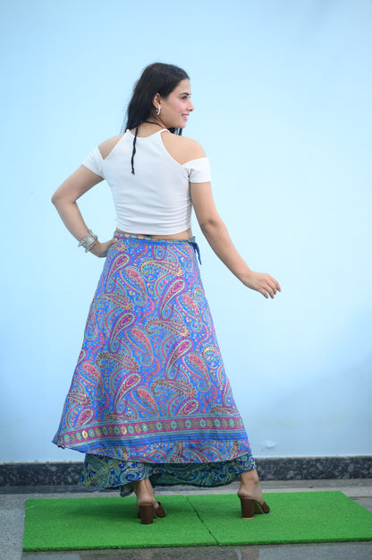 Multicolor Wrap Skirt