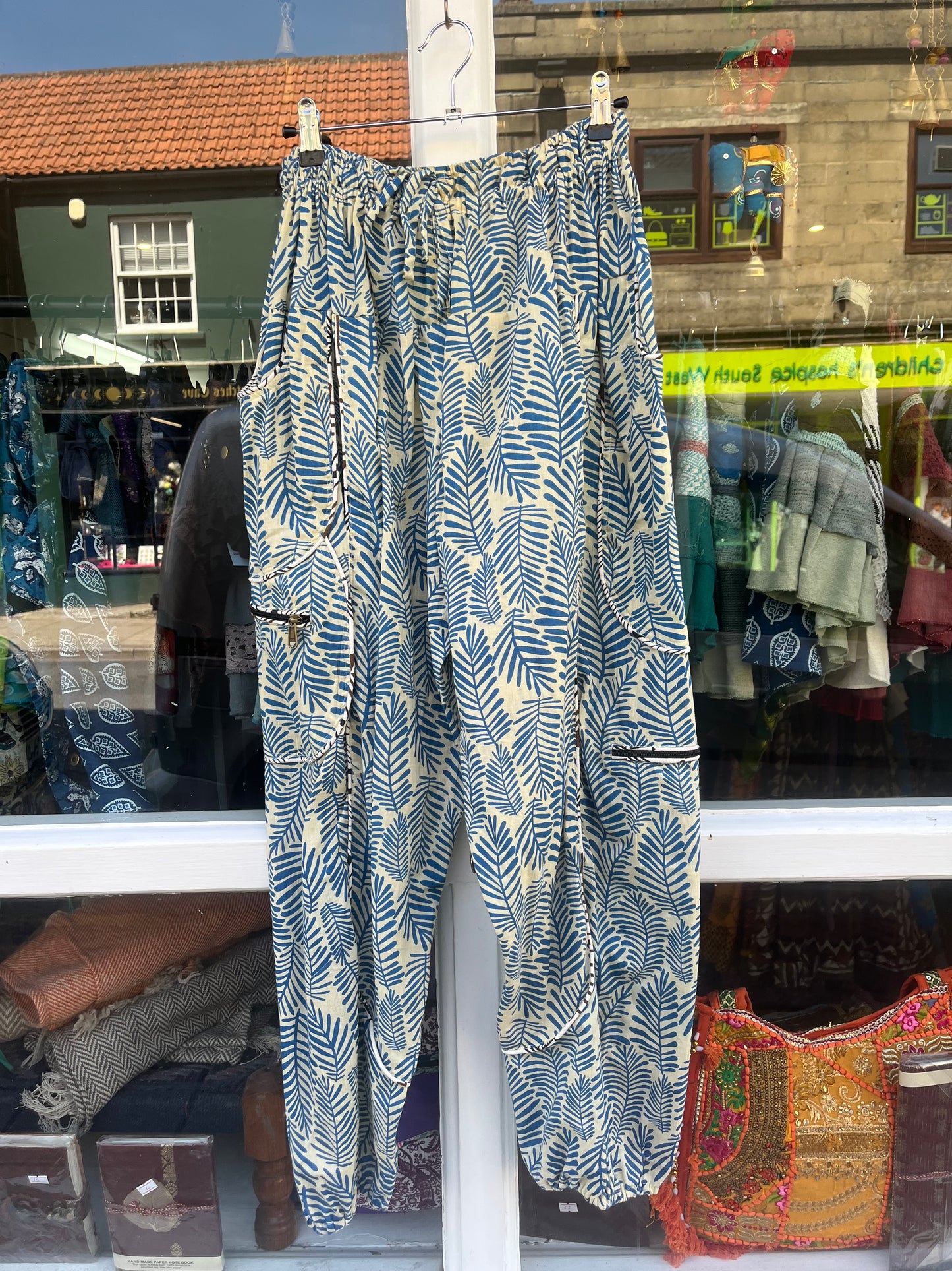 Palm Blue Harem Pants
