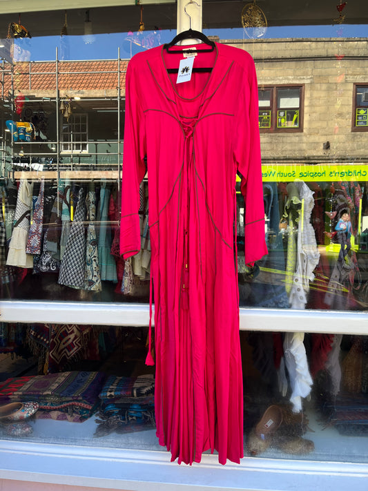 Raspberry Maid Marion Maxi Dress