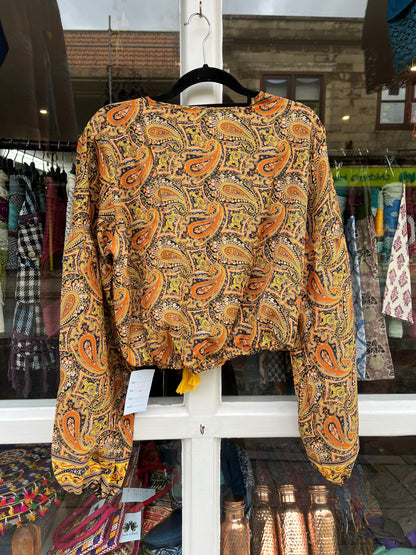 Gold Silky Medieval Top