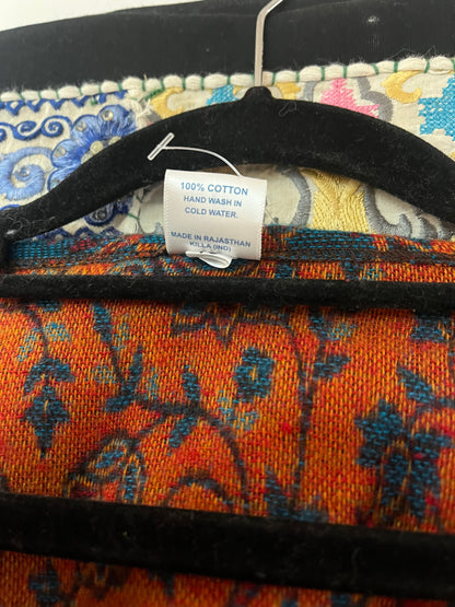 Teal & Rust Paisley Tie-Front / Wrap Top 🧡