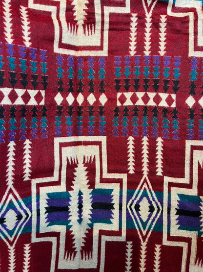 Red Aztec Shawl Blanket
