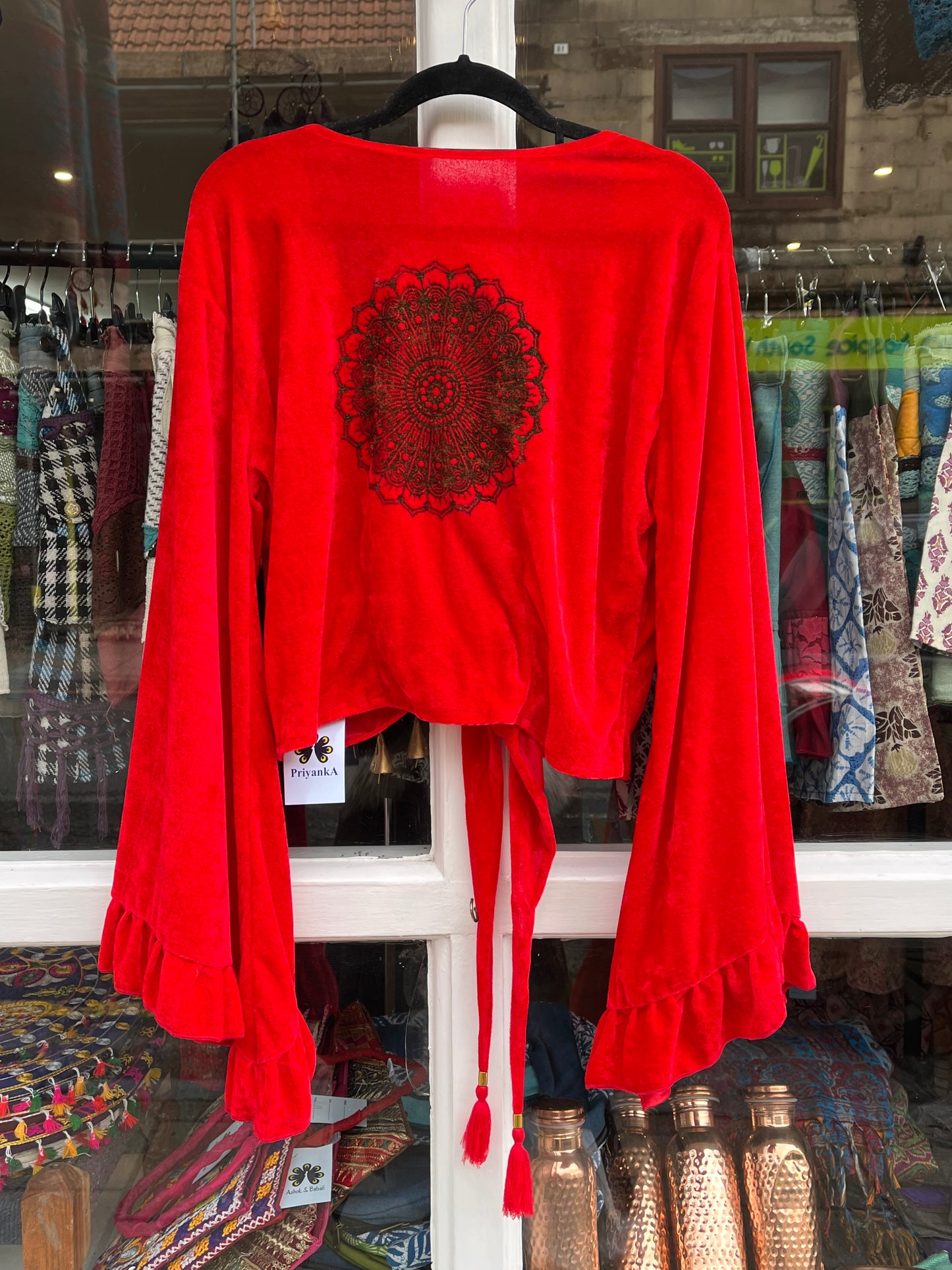 Mandala Motif - Velvet Wrap Top