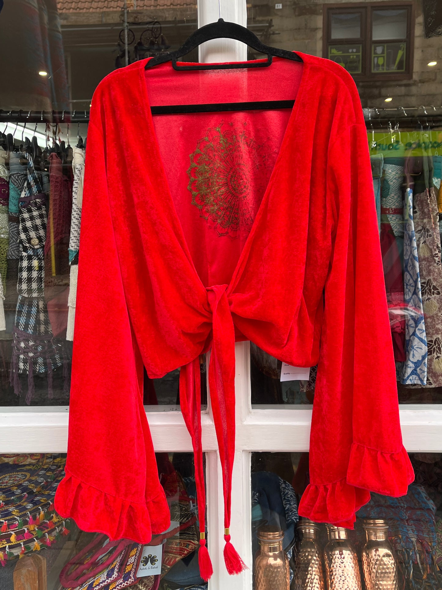 Mandala Motif - Velvet Wrap Top