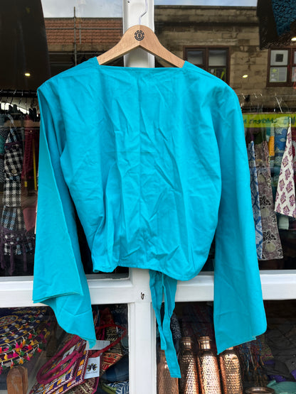 Santorini Cotton Wrap Top