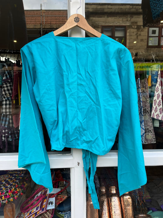 Santorini Cotton Wrap Top