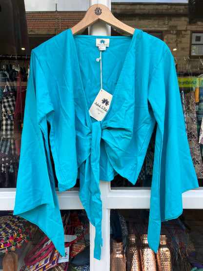 Santorini Cotton Wrap Top