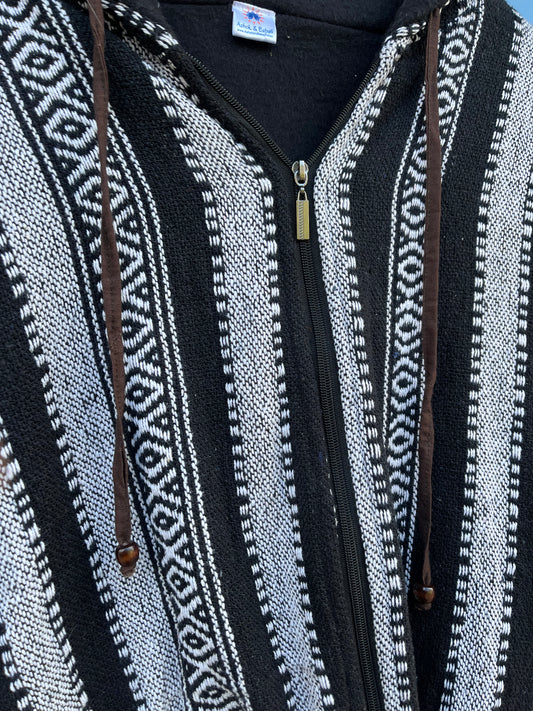 Monochrome Geometric Fleece Jacket