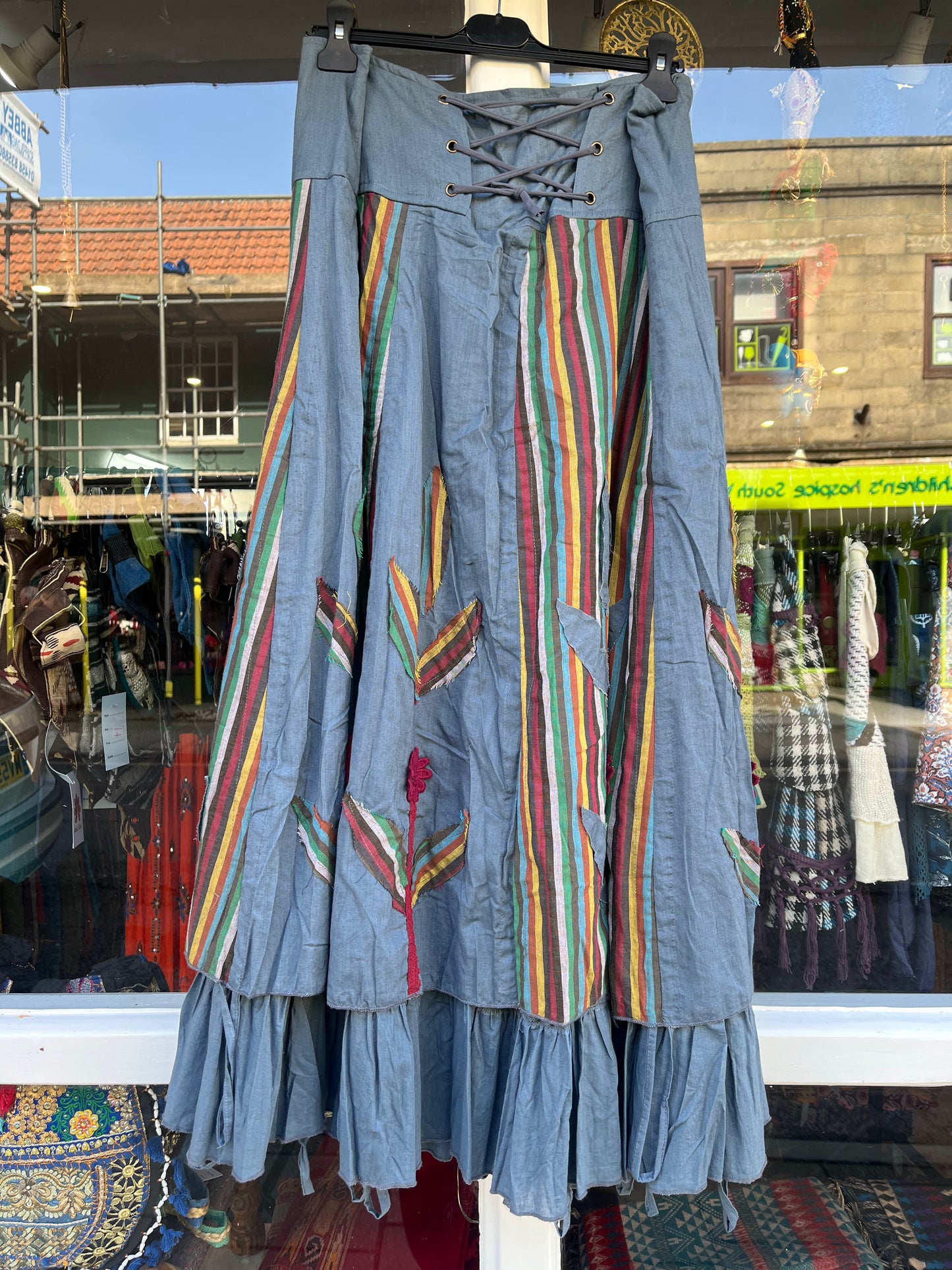 Slate Gypsy Floral Patchwork Skirt